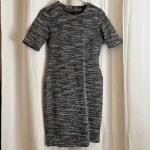 Banana Republic Tweed Quarter Sleeve Gray Sheath Dress-Size 2P